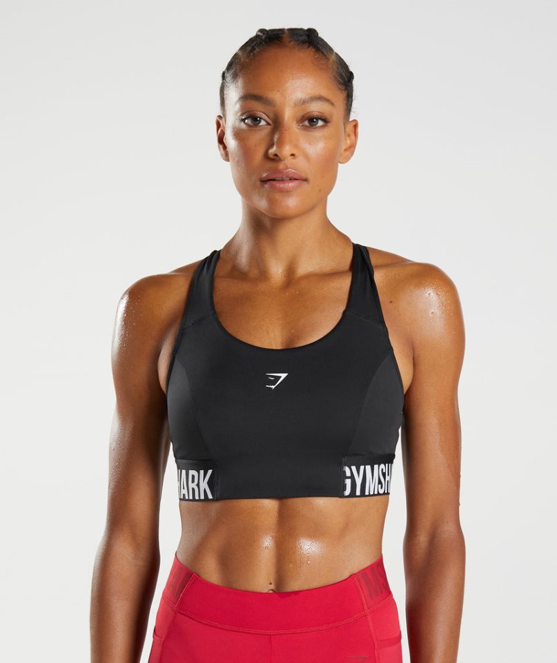 Women\'s Gymshark Training Brandmark Sports Bra Black | CA 30DN57